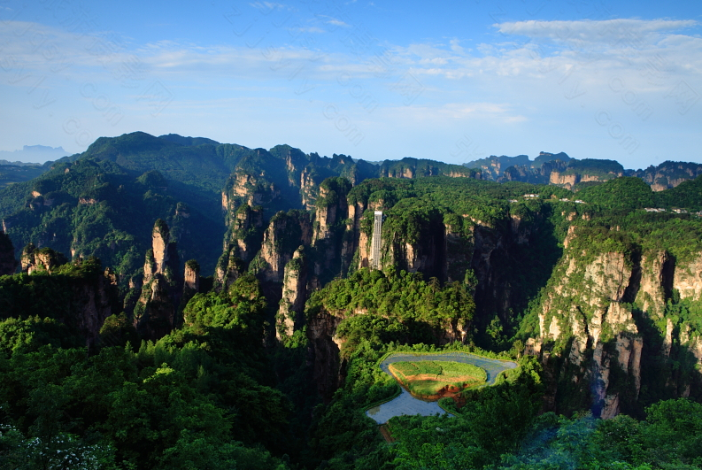 张家界森林公园主要景点一览无遗,美不甚收